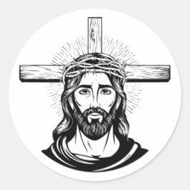 Jesu Kristi Runt Klistermärke