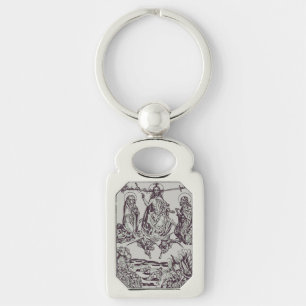 Jesu Kristus är universums domare Rektangulärt Silverfärgad Nyckelring