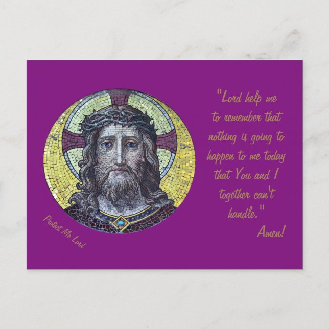 Jesu Kristus & Bön "Skydda mig Herre" / vykort (Framsida)