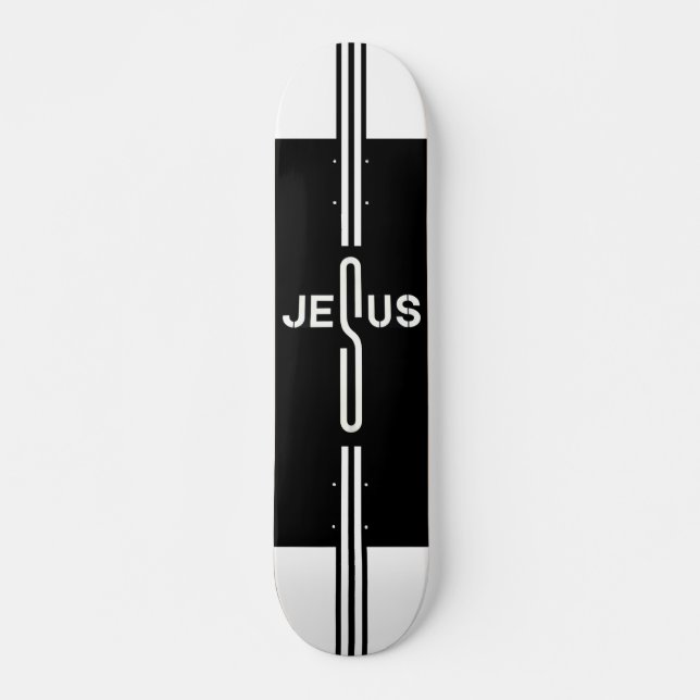 Jesu krucifix mini skateboard bräda 18,5 cm (Framsida)
