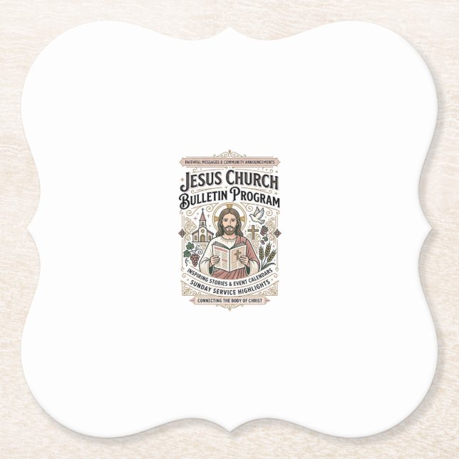 Jesu Kyrka Bulletin Program Jesus kyrkans bulletin Underlägg Papper (Framsida)