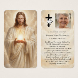 Jesu Ljus från Världen Begravningskort Visitkort