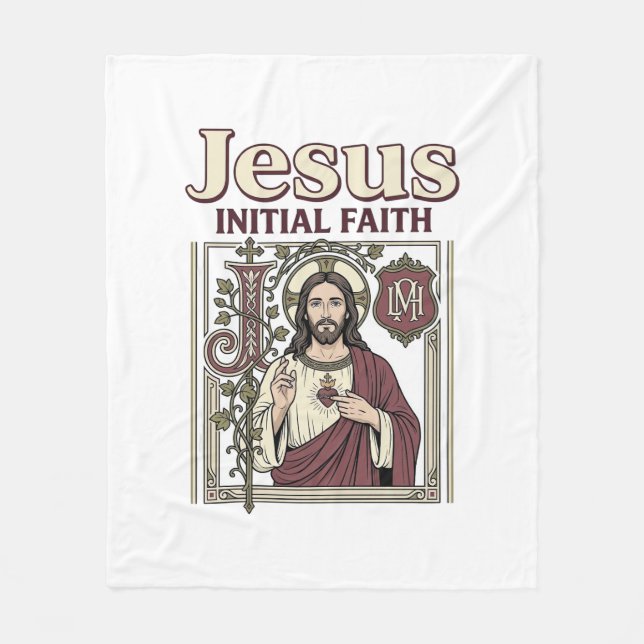 Jesu monogram initial tro Jesu monogram initia Fleecefilt (Framsidan)