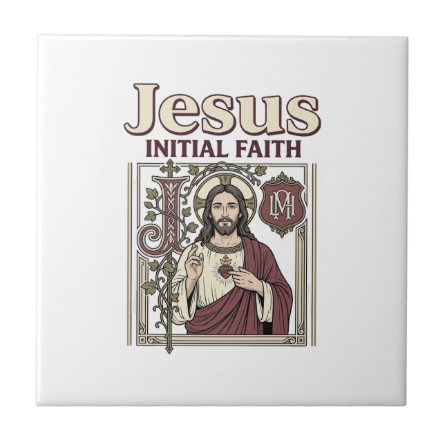 Jesu monogram initial tro Jesu monogram initia Kakelplatta (Framsidan)
