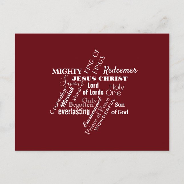 Jesu namn julkort vykort (Framsida)