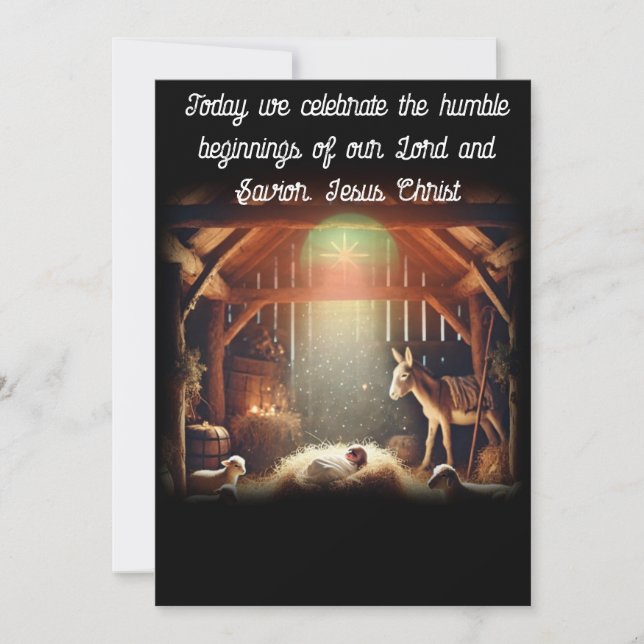 Jesu ödmjuka början julkort (Framsida)