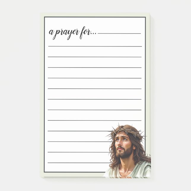 Jesu Profil Törnkrans Krigsrum Bön Post-it Block (Framsida)