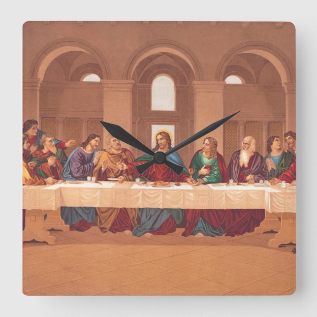 Jesu sista måltid fyrkantig klocka (Framsida)