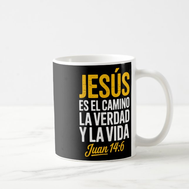 Jesu skjorta på spanska kristen spanska  kaffemugg (Höger)