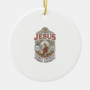 Jesu Tidigkyrkan Symbol Estetik Jesu Tidigkyrkan E Julgransprydnad Keramik