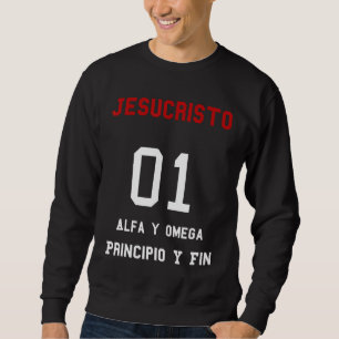 Jesucristo Alfa y Omega Principio y Fin Christian Lång Ärmad Tröja