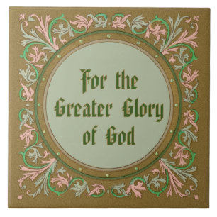 Jesuit Motto av St Ignatius Loyola (BK50; engelska Kakelplatta