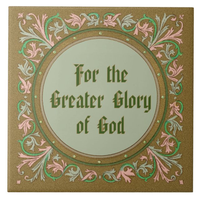 Jesuit Motto av St Ignatius Loyola (BK50; engelska Kakelplatta (Framsidan)