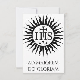 Jesuit Seal IHS Sunburst Holy Card | Pater Noster Tack Kort