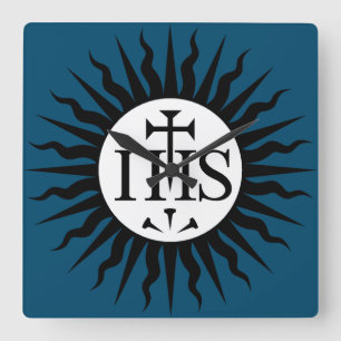 Jesuitorden Emblem Monogram Fyrkantig Klocka
