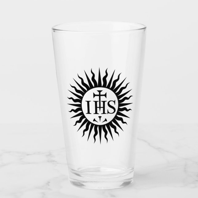 Jesuitorden Emblem Monogram Glaskopp (Framsida)