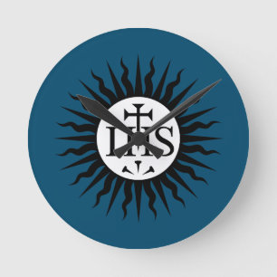 Jesuitorden Emblem Monogram Rund Klocka