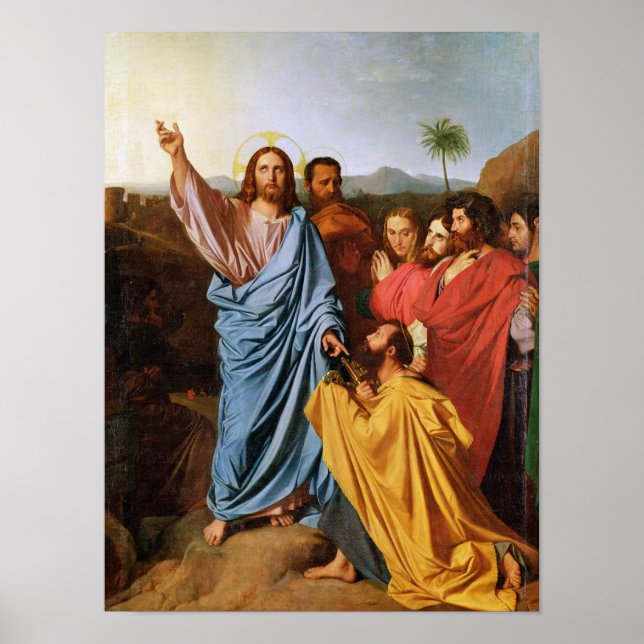 Jesus, 1820, Nycklar till St. Peter Poster (Framsidan)