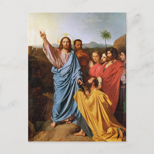 Jesus, 1820, Nycklar till St. Peter Vykort (Framsida)