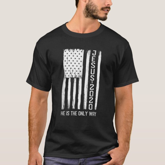 Jesus 2020 American Flagga T Shirt (Framsida)