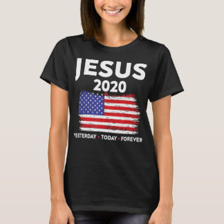 Jesus 2020 Valskylt USA flagga Patriotic Kristus T Shirt
