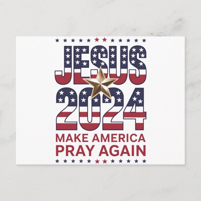 Jesus 2024 Gör Amerika religiöst igen Vykort (Framsida)