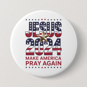 Jesus 2024 Låt Amerika Be Om Hjälp Igen Knapp