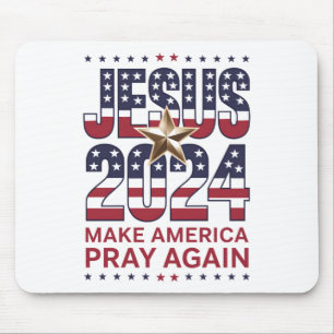 Jesus 2024 Låt Amerika Be Om Hjälp Igen Musmatta