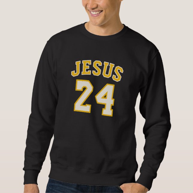 JESUS - 24 - Kristna Lång Ärmad Tröja (Framsida)