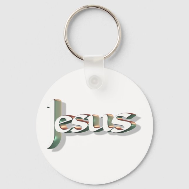 Jesus 3D Vert 3D Nyckelring (Framsida)