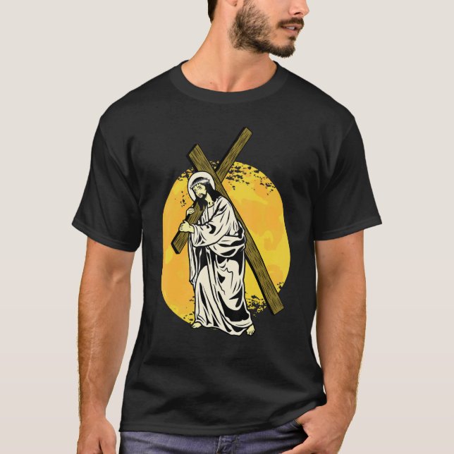 Jesus & A Kor Religion Bra Fredag Christian Bib T Shirt (Framsida)