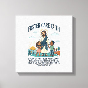 Jesus Adoption Foster Care Grafisk T-Shirt Kristna Canvastryck