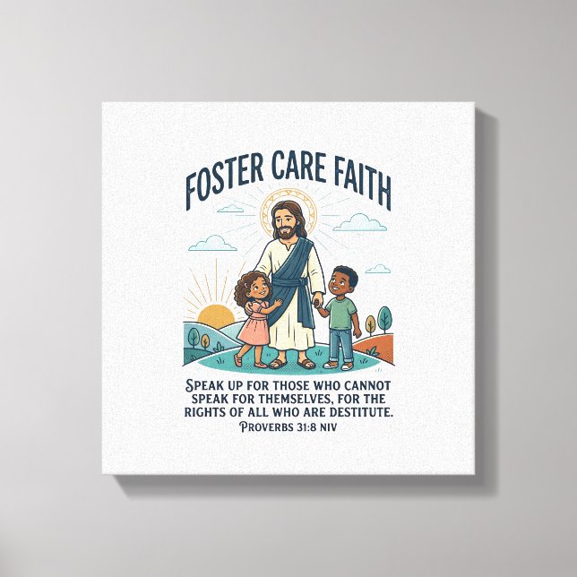 Jesus Adoption Foster Care Grafisk T-Shirt Kristna Canvastryck (Framsida)