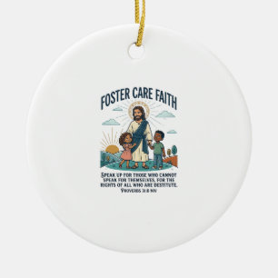 Jesus Adoption Foster Care Grafisk T-Shirt Kristna Julgransprydnad Keramik
