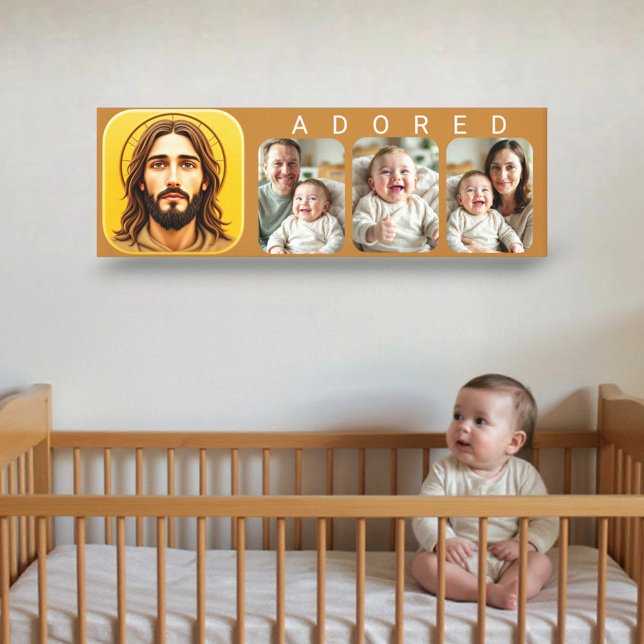 JESUS- ADORED Baby Photo  Canvastryck (Skapare uppladdad)