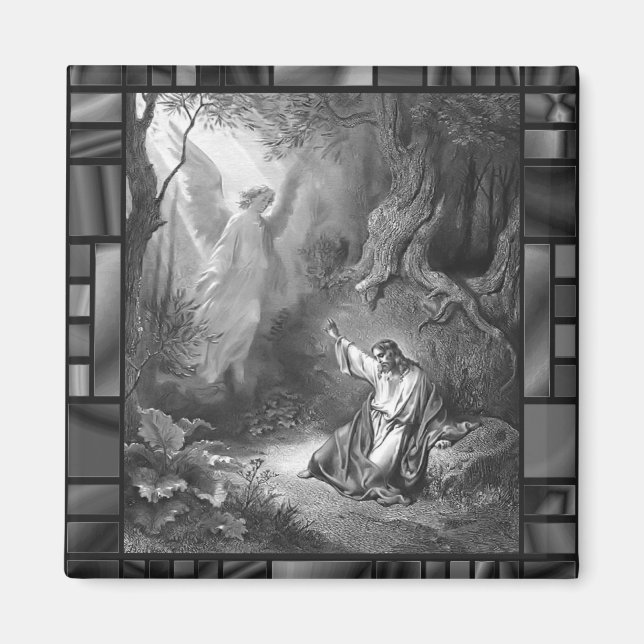 Jesus Agony i Garden Religiösa Magnet (Framsidan)