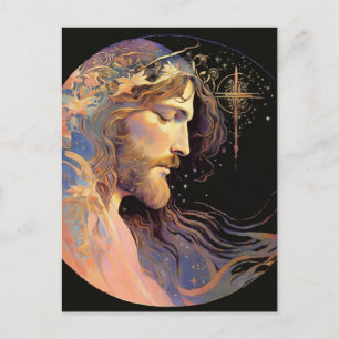 Jesus AI Generated Art-vykort Vykort