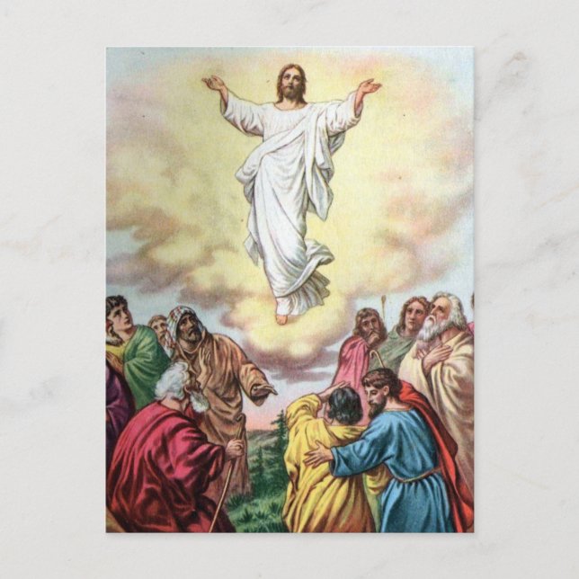 Jesus åker till Himmelska hem Vykort (Framsida)