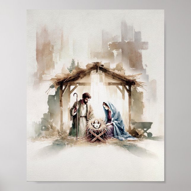 Jesus aktivitet - minimalistisk vattenfärg poster (Framsidan)