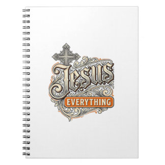 Jesus Allt Vintage Kristet Typografi Desi Anteckningsbok