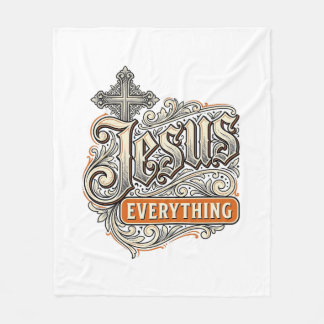 Jesus Allt Vintage Kristet Typografi Desi Fleecefilt