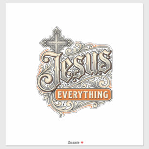 Jesus Allt Vintage Kristet Typografi Desi Klistermärken