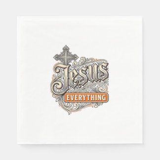 Jesus Allt Vintage Kristet Typografi Desi Pappersservett
