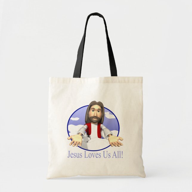 Jesus älskar alla oss tygkasse (Framsidan)