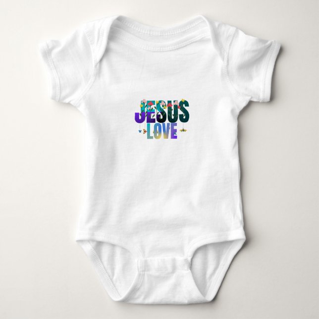 jesus älskar babykläder  t shirt (Framsida)