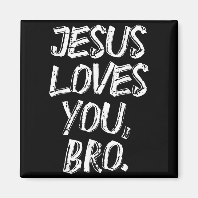 Jesus älskar bror religiös Gud Jesus kristna barn Magnet (Framsidan)