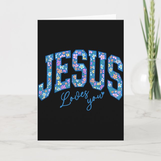 Jesus älskar dig, Bibeln Gud Tro Kyrka Kristna Kort (Framsida)