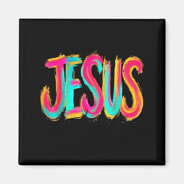 Jesus älskar dig Bibelvers kristna män kvinnor Magnet (Framsidan)