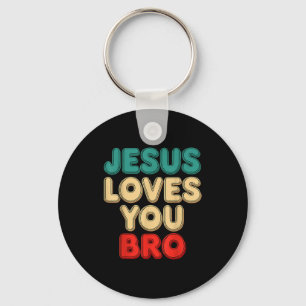 Jesus älskar dig bro kristen tro religiös humor nyckelring