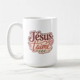 Jesus Älskar Dig Fransk Kristet Gåva Jesus Älskar  Kaffemugg